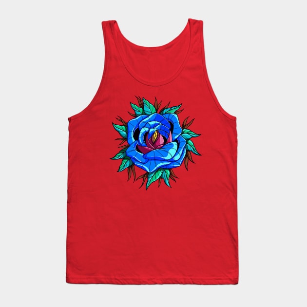 Blue rose Tank Top by InkSmith